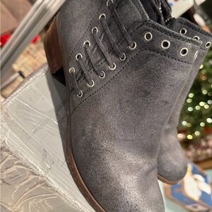 Minnetonka Charcoal Ankle Booties
